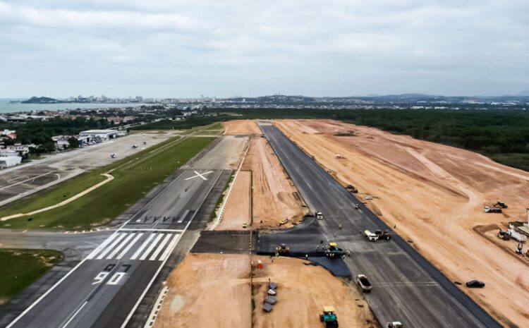 Obra da nova pista do Aeroporto de Macaé entra na reta final com 80% concluído