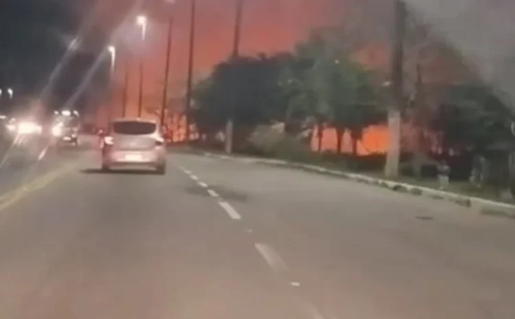 Incêndios de grande escala colocam Macaé em alerta – Foto: Reprodução Rede Socia